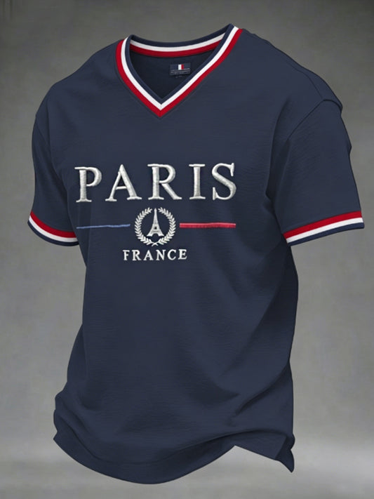 T-shirt à col en V pour hommes
