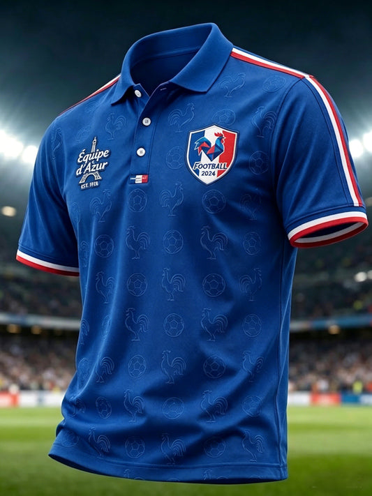 Polo décontracté artistique à rayures rétro français 2026