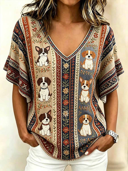 T-shirt décontracté à imprimé animal pour femmes