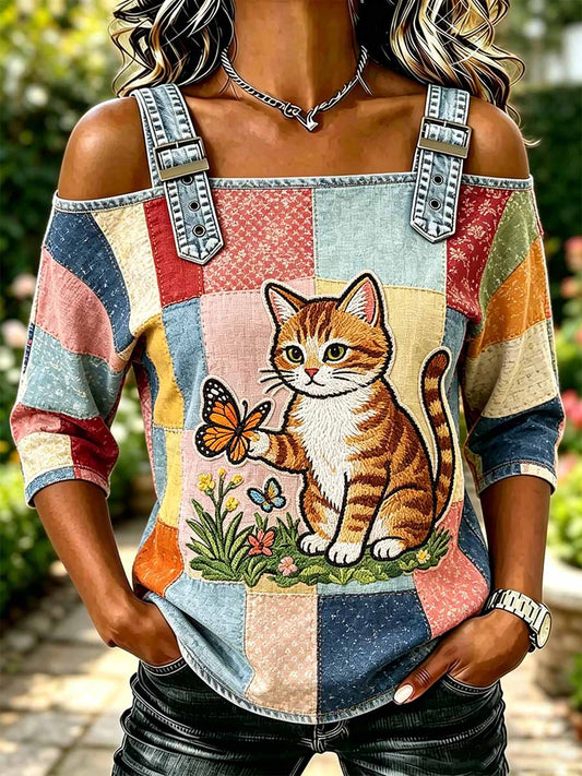 T-shirt à la mode pour femme, motif artistique animalier imprimé