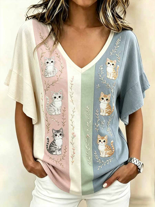 T-shirt décontracté à imprimé animalier pour femme