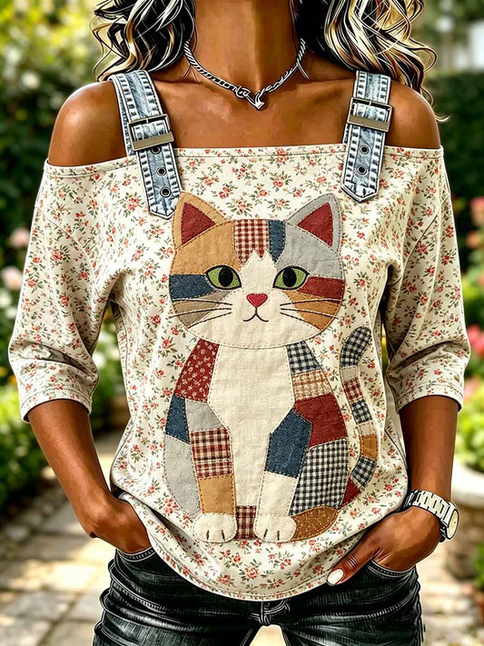 T-shirt à la mode pour femme, motif artistique animalier imprimé