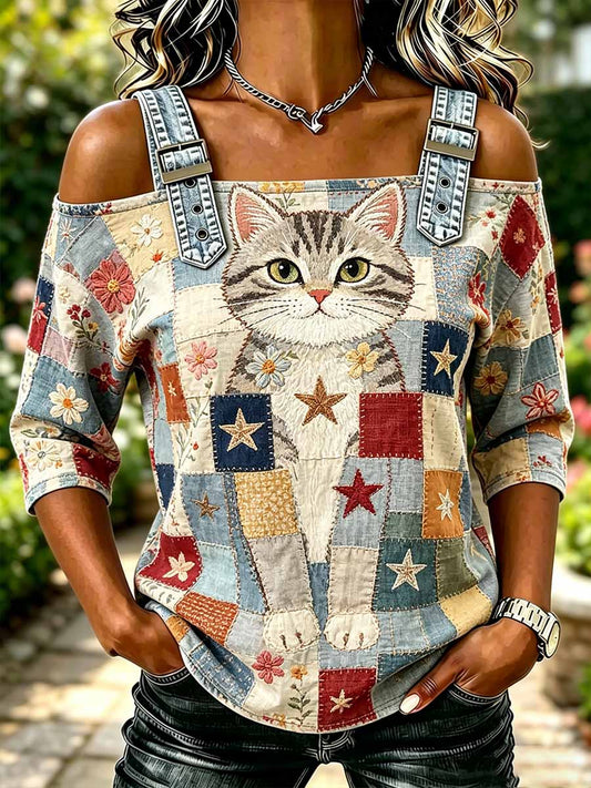 T-shirt à la mode pour femme, motif artistique animalier imprimé