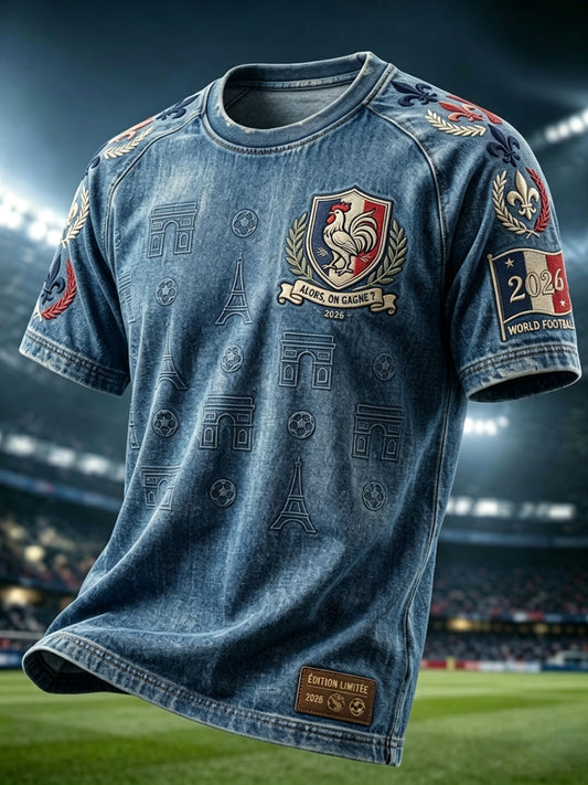 Maillot Décontracté Rétro French 2026 à Imprimé Football