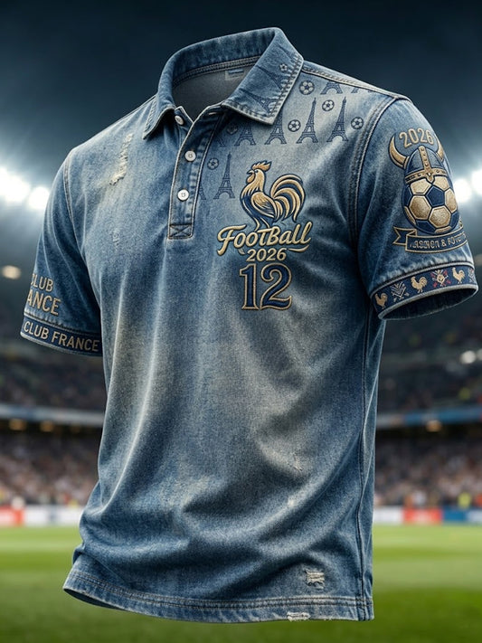 Polo décontracté de fan de football français d'inspiration vintage 2026