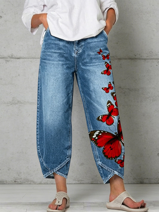 Lou Femme Papillon Art Imprimer Pantalon