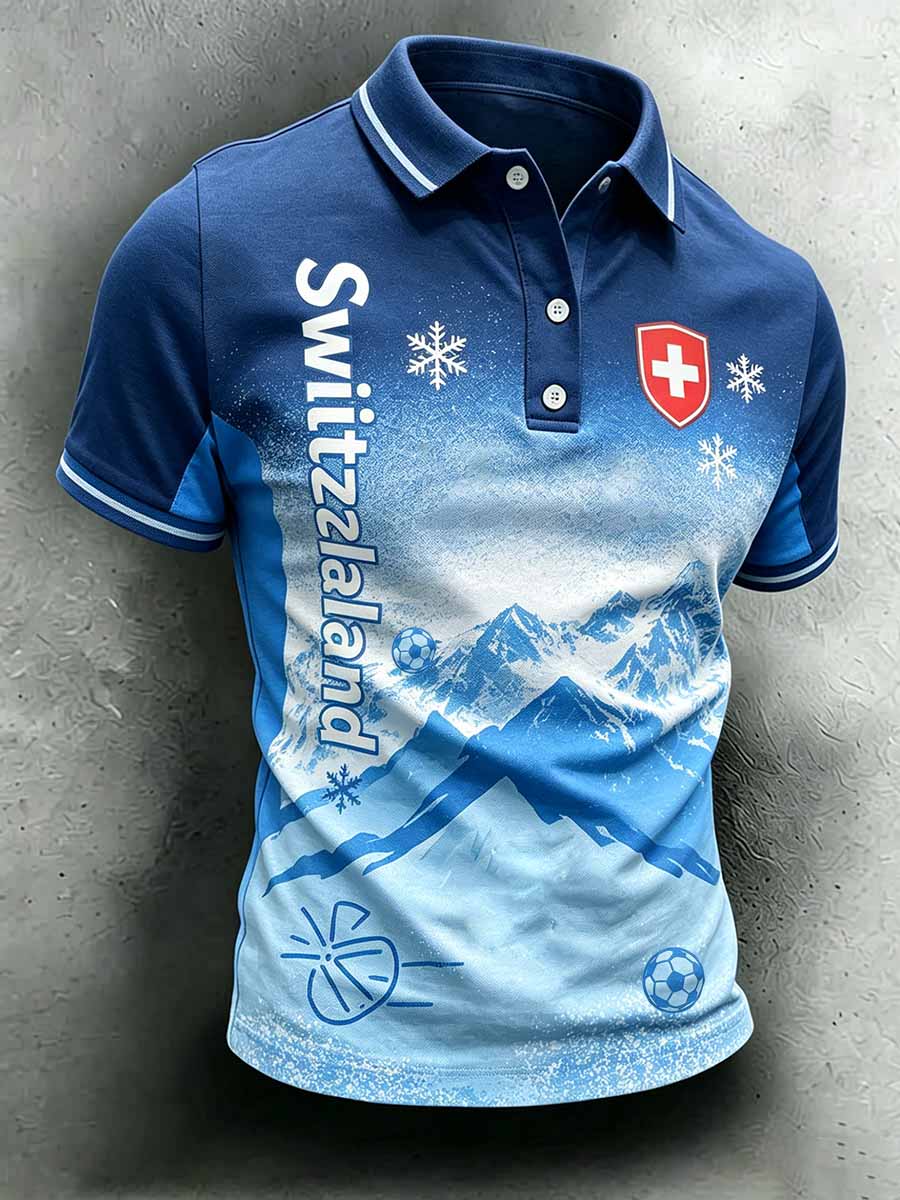 Polo imprimé de la Ligue suisse de football pour hommes