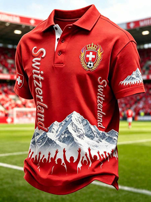 Polo imprimé de la Ligue suisse de football pour hommes