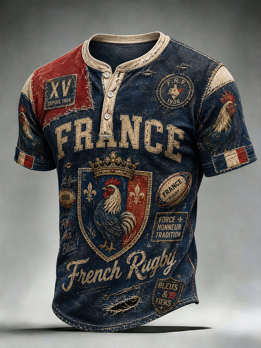 T-shirt manches courtes de football pour hommes, style français