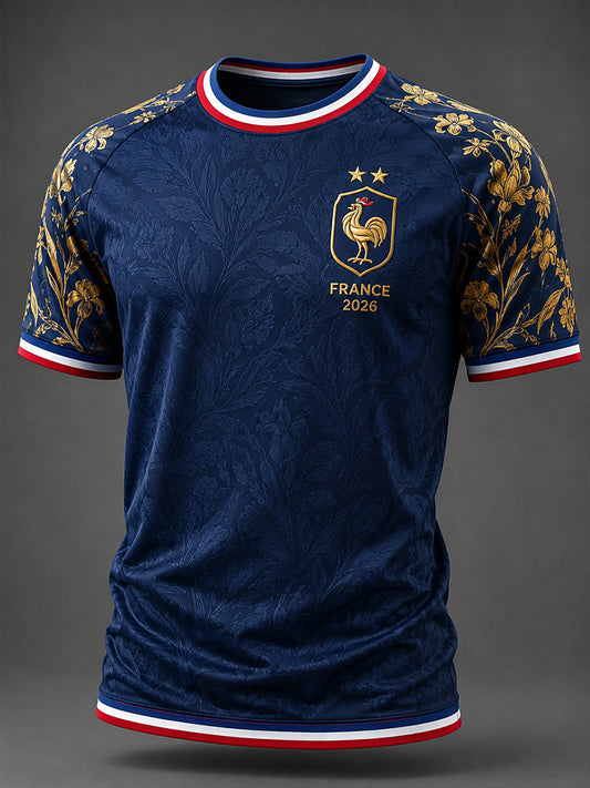 T-shirt manches courtes de football français pour hommes