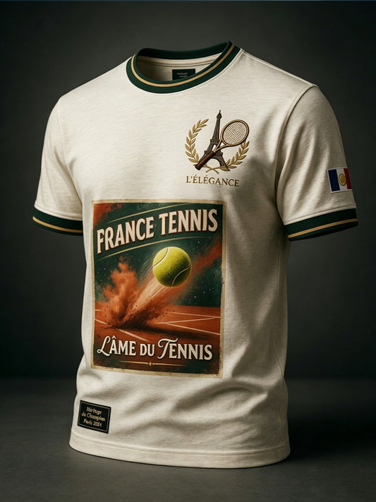 T-shirt décontracté rétro des Internationaux de France