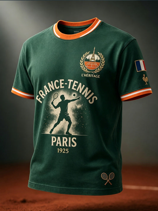 T-shirt décontracté rétro à l’art du tennis français