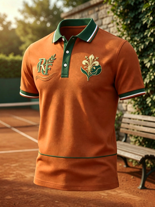 Polo décontracté artistique rétro pour passionné de tennis français