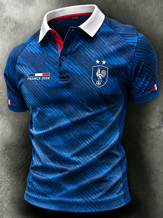 Polo homme imprimé France Football