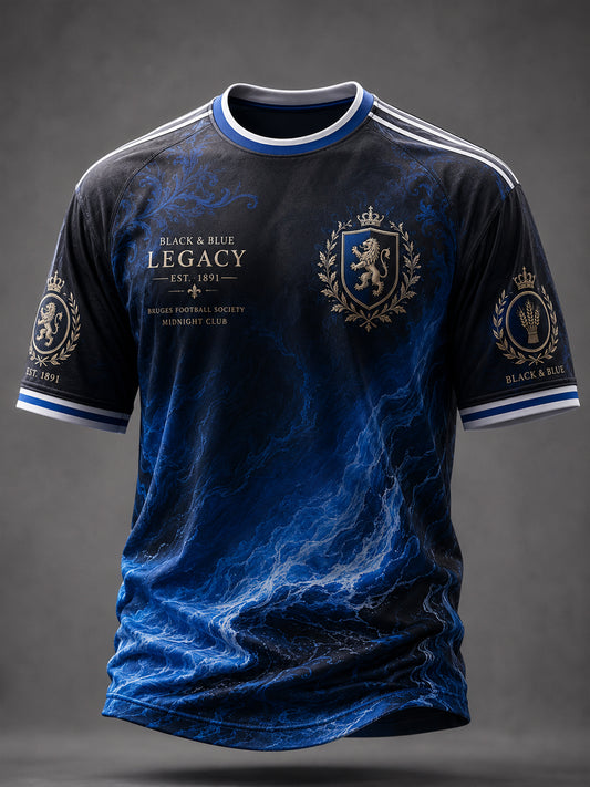 T-shirt décontracté à manches courtes imprimé pour amateur de football, club masculin du Cercle Bruges K.V.