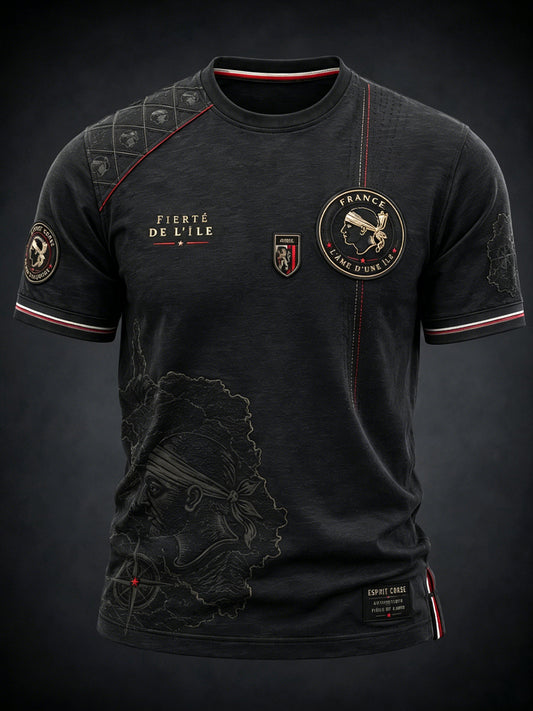 T-shirt décontracté Vintage Corsica Map Art