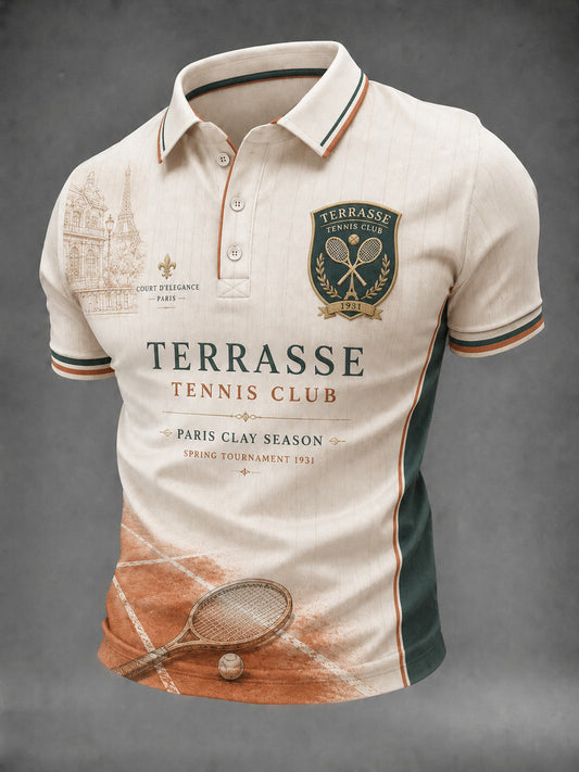 Chemise imprimée des Championnats internationaux de France de tennis masculins