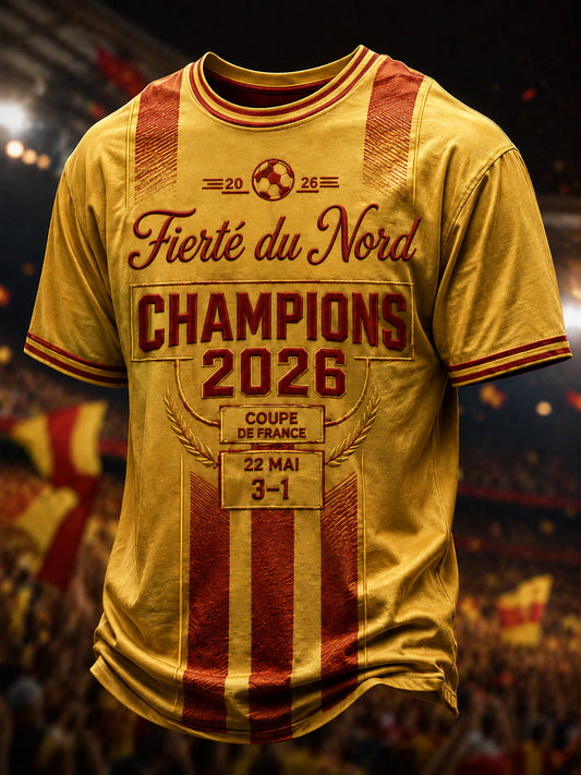 T-shirt décontracté à imprimé Champion 2026 pour homme