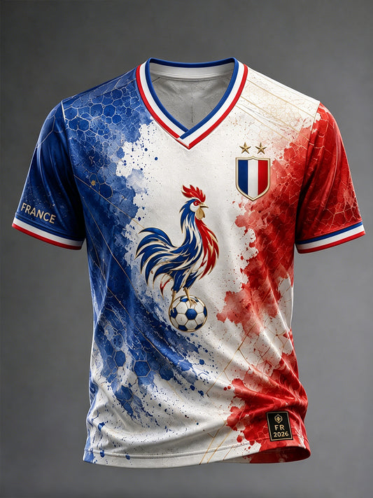T-shirt col en V France Football pour homme