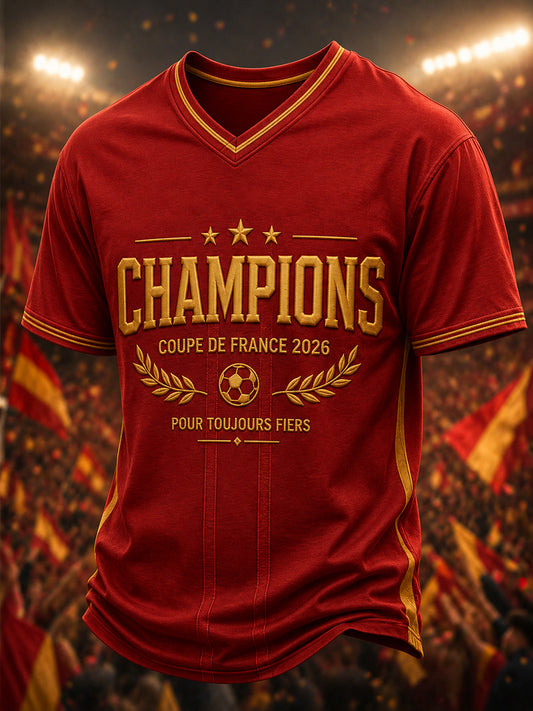 T-shirt homme col en V à imprimé Champion 2026