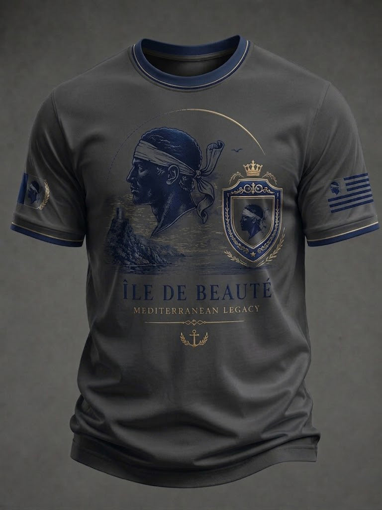 T-shirt pour homme imprimé du drapeau de la Corse