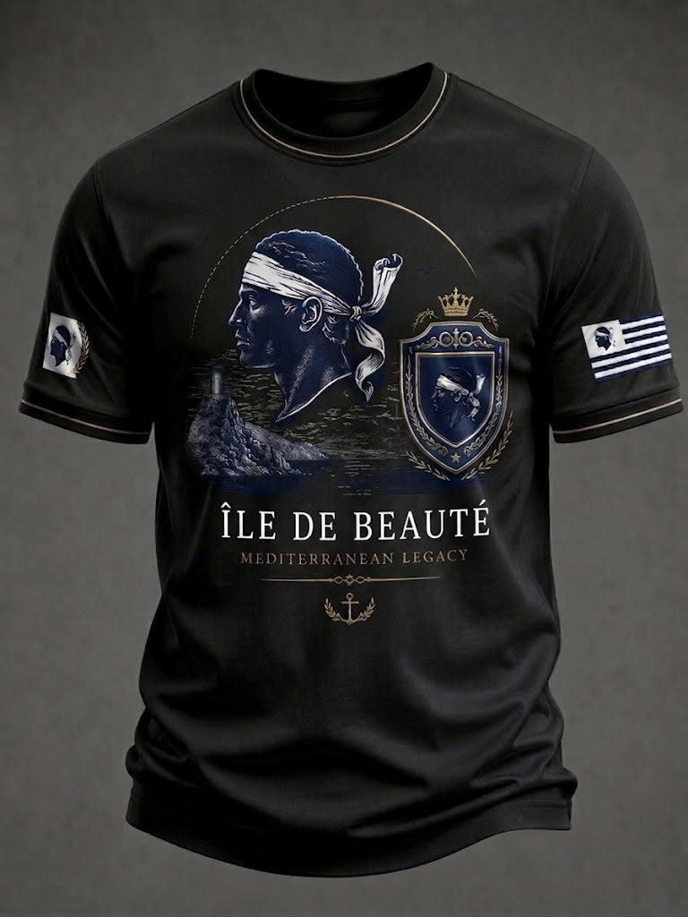 T-shirt pour homme imprimé du drapeau de la Corse