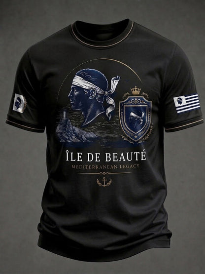 T-shirt pour homme imprimé du drapeau de la Corse