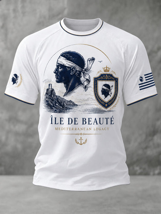 T-shirt pour homme imprimé du drapeau de la Corse