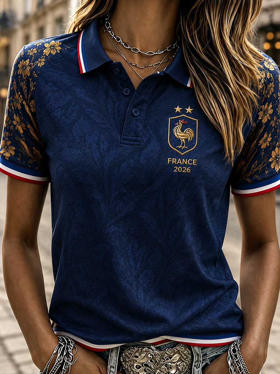 T-shirt polo France Football pour femme