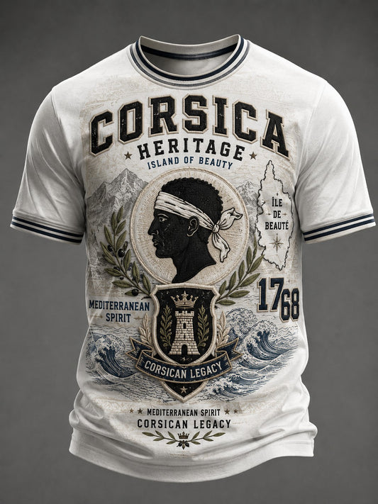 T-shirt pour homme imprimé du drapeau de la Corse