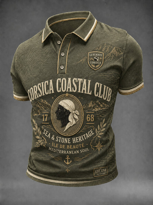 Chemise pour homme à imprimé drapeau de la Corse
