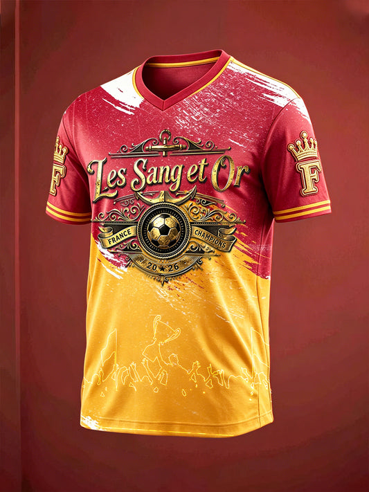 T-shirt décontracté à col en V pour hommes, vintage, imprimé 3D