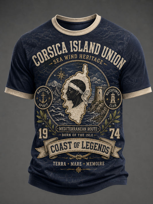 T-shirt pour homme imprimé du drapeau de la Corse