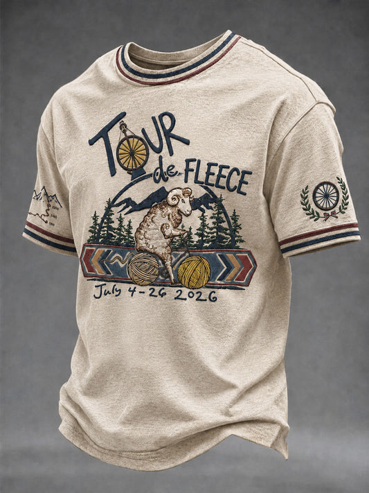 T-shirt manches courtes en polaire pour homme, collection Tour de France
