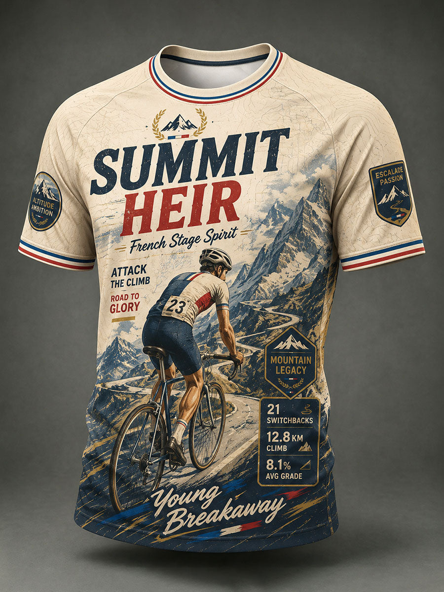 T-shirt à manches courtes pour la course cycliste masculine