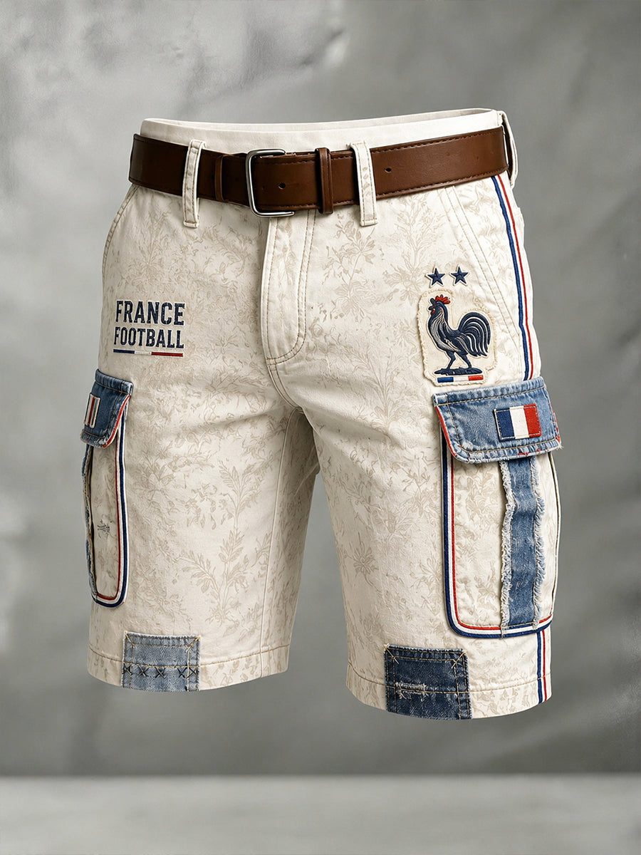 Shorts décontractés pour hommes avec imprimé France Football