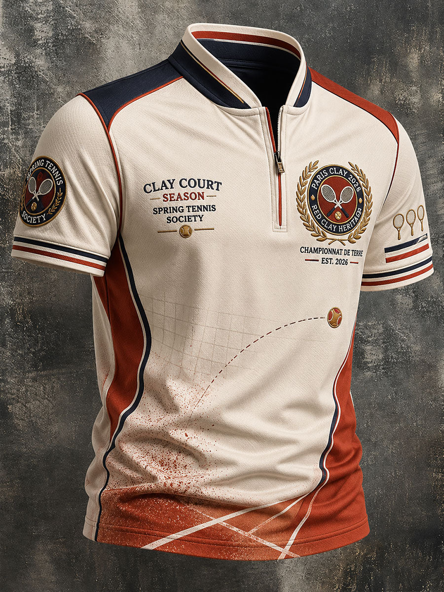 T-shirt à manches courtes Tennis Zip Homme