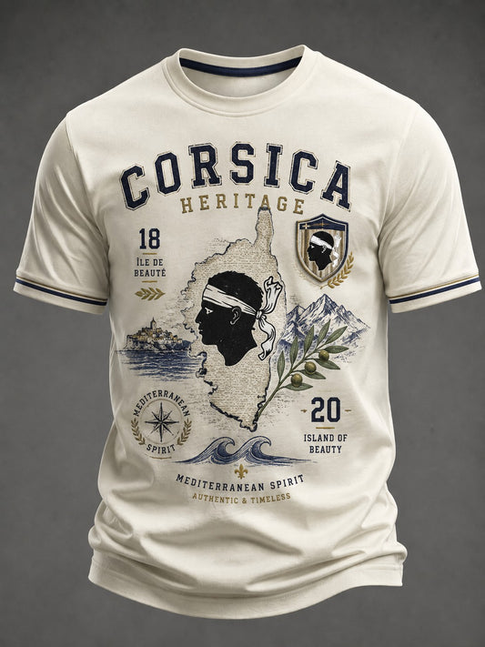 T-shirt pour homme imprimé du drapeau de la Corse