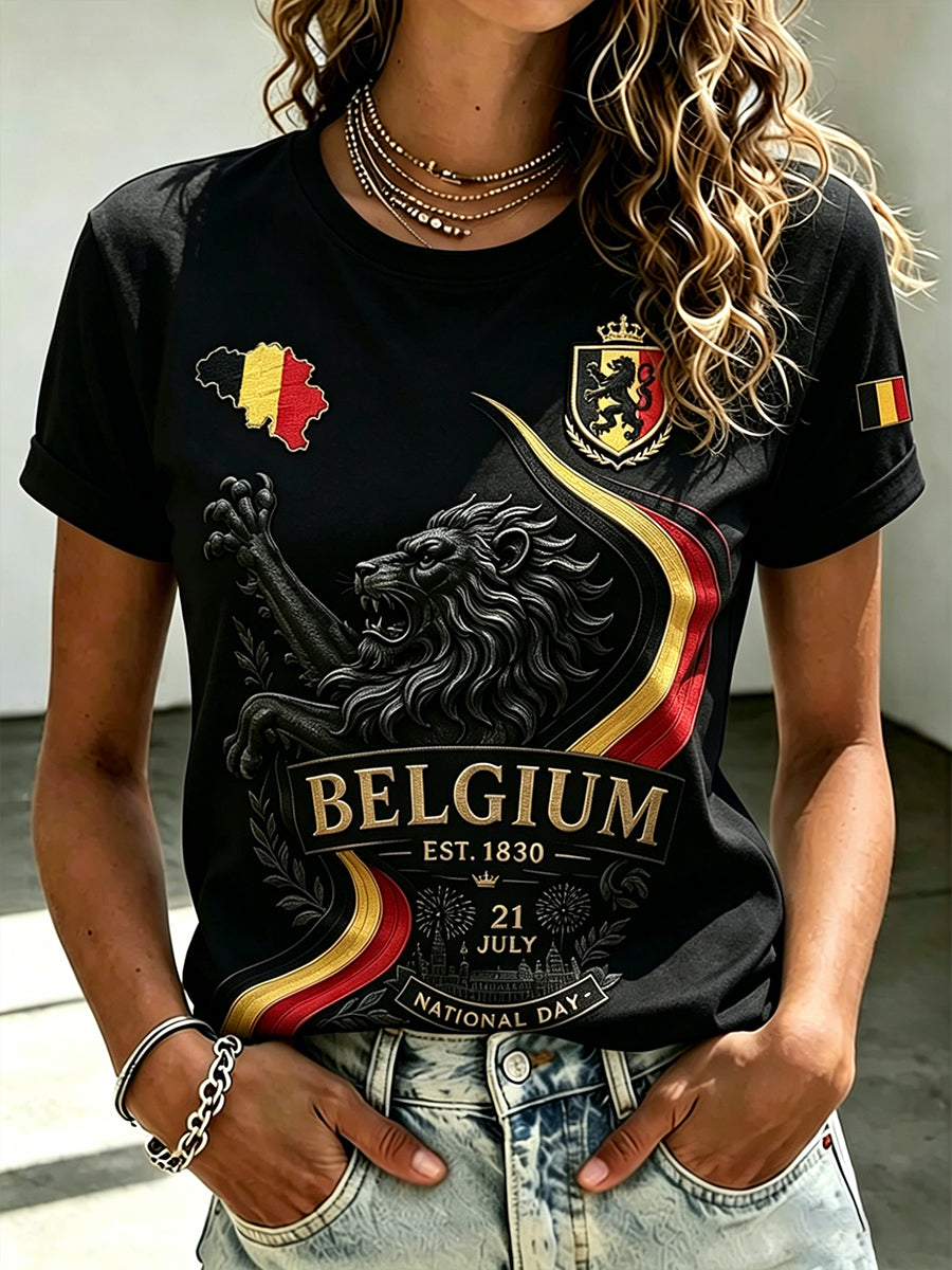 T-shirt imprimé à manches courtes pour la célébration de la Journée nationale des femmes