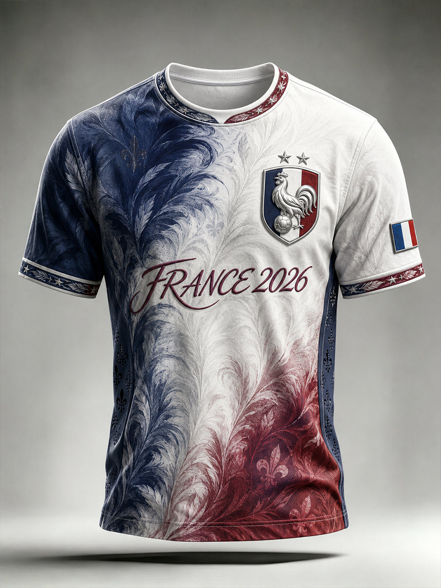 T-shirt à manches courtes de football français pour homme