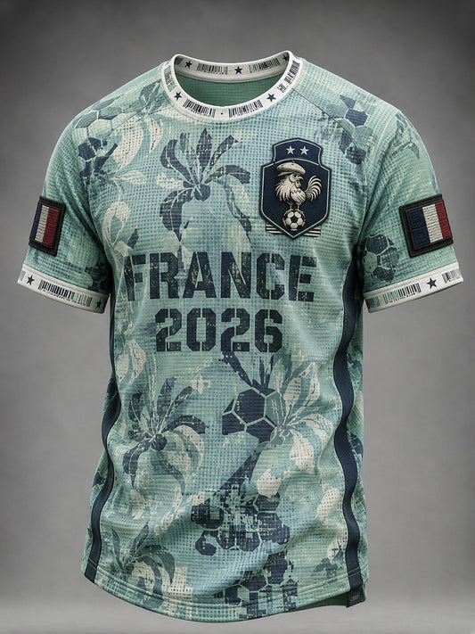 T-shirt à manches courtes de football français pour homme