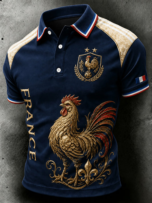 Chemise France Football Fan Print pour homme