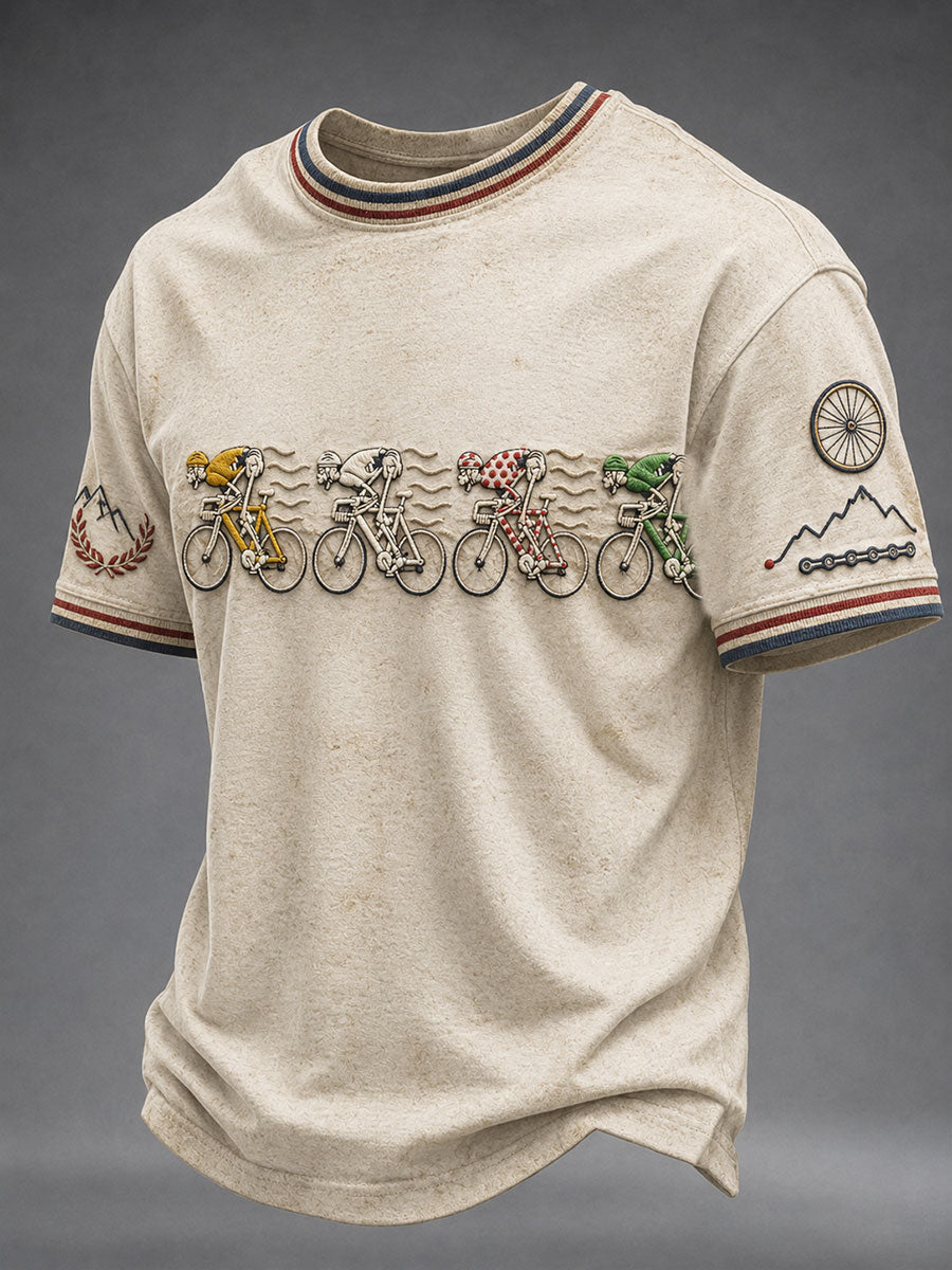 T-shirt à manches courtes pour hommes Skeleton Bicycle