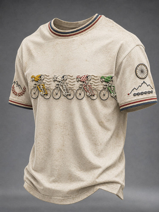 T-shirt à manches courtes pour hommes Skeleton Bicycle