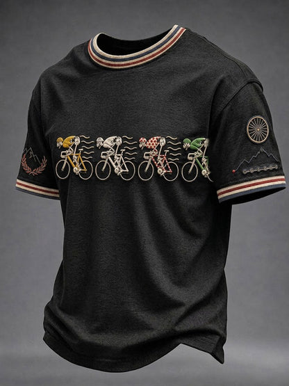 T-shirt à manches courtes pour hommes Skeleton Bicycle
