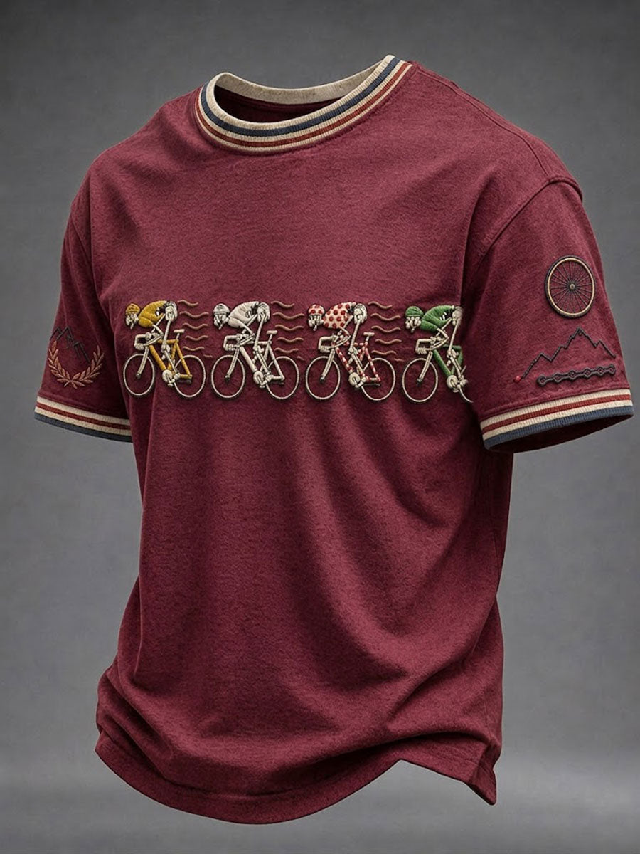 T-shirt à manches courtes pour hommes Skeleton Bicycle