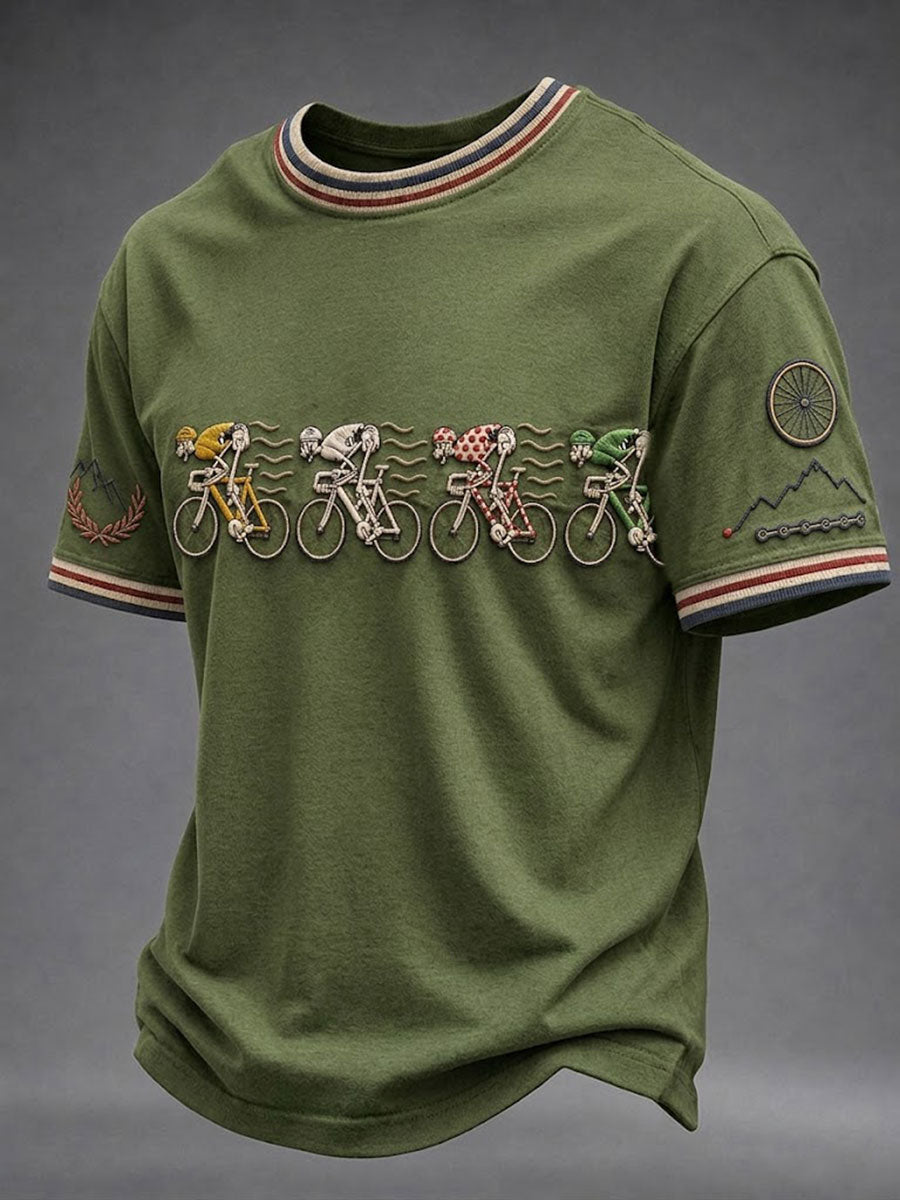 T-shirt à manches courtes pour hommes Skeleton Bicycle