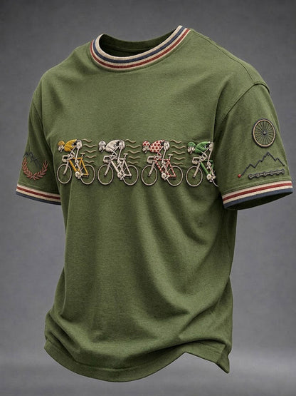 T-shirt à manches courtes pour hommes Skeleton Bicycle