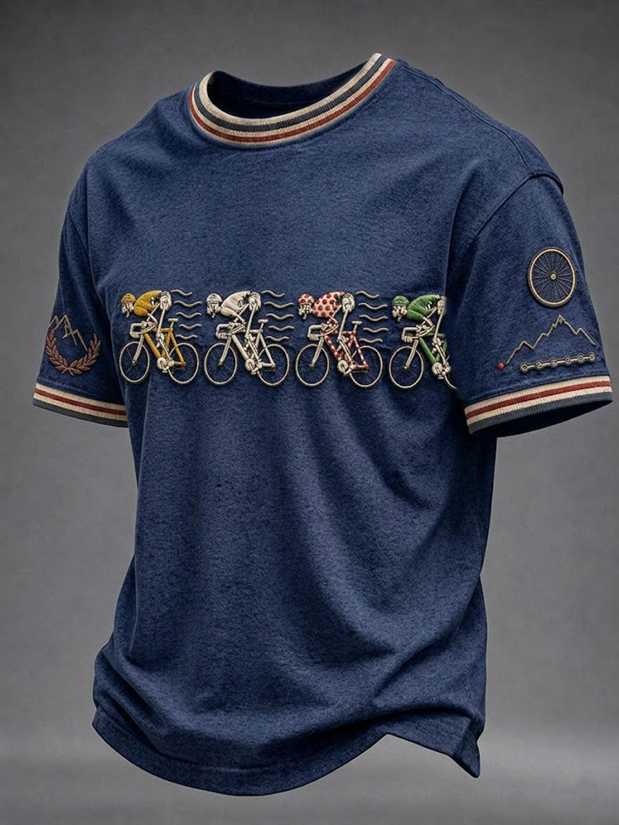 T-shirt à manches courtes pour hommes Skeleton Bicycle