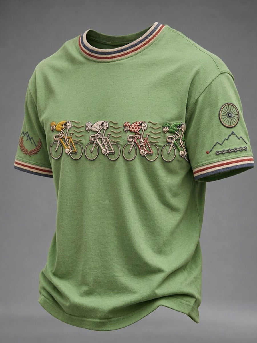T-shirt à manches courtes pour hommes Skeleton Bicycle